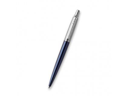 Kuličkové pero Parker Jotter Royal Blue CT, tělo z broušené nerezové oceli s chromovými doplňky