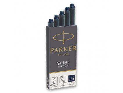 Inkoustové bombičky Parker Quink modročerné do plnicích per, balení 5 ks