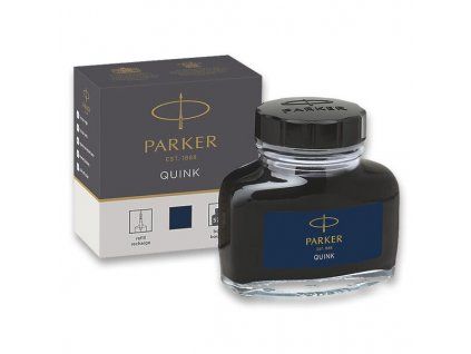 Inkoust Parker Quink modročerný, skleněná lahvička 57 ml pro plnicí pera Parker