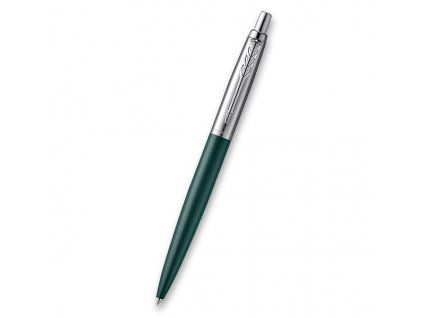 Kuličkové pero Parker Jotter XL Matte Green CT, stiskací mechanismus, chromové doplňky