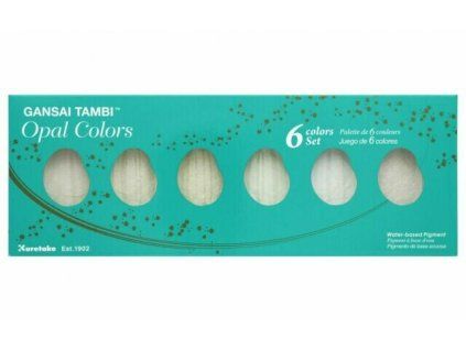 Kuretake Gansai Tambi Opal Colors, sada 6 akvarelových barev s opálovými odstíny