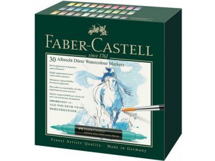 Sada 30 akvarelových popisovačů Faber-Castell Albrecht Dürer, vysoce pigmentovaný inkoust na vodní bázi