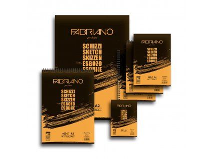 Fabriano Schizzi skicovací blok A4, 90 g, 120 listů, drátěná vazba na delší straně