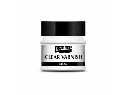 Pentart lak na ředidlové bázi 50 ml, čirý lesklý ochranný lak pro dřevo a papír