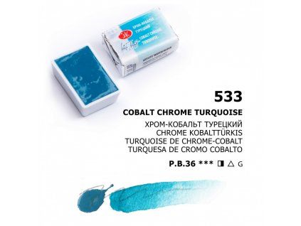 Nevskaya Palitra White Nights akvarelová barva 2,5 ml, odstín cobalt chrom