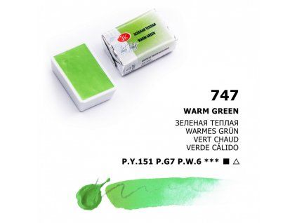 Nevskaya Palitra White Nights akvarelová barva 2,5 ml, odstín 747 Warm Green