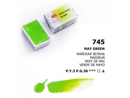 Nevskaya Palitra White Nights akvarelová barva 2,5 ml, odstín 745 May green
