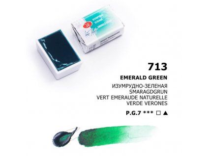 Nevskaya Palitra White Nights akvarelová barva 2,5 ml, odstín Emerald green, zelená