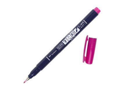 Tombow Fudenosuke Hard růžový, štětcový fix s elastickým hrotem pro lettering