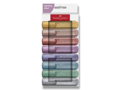 Zvýrazňovače Faber Castell Textliner 46, metalické, 8 ks