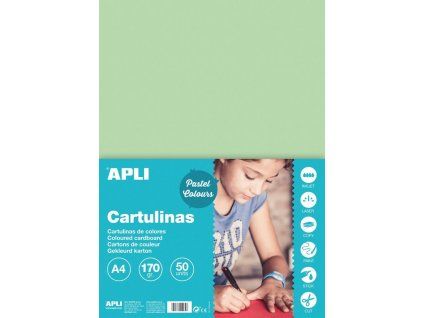 Barevný papír Apli A4 170 g/m2, smaragdově zelená, hladký matný polokarton