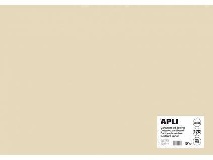 Barevný papír Apli 50x65 cm 170 g/m2, vanilkový odstín, matný polokarton