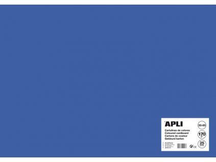 Barevný papír Apli 50x65 cm 170g, středně modrý polokarton formátu A2+