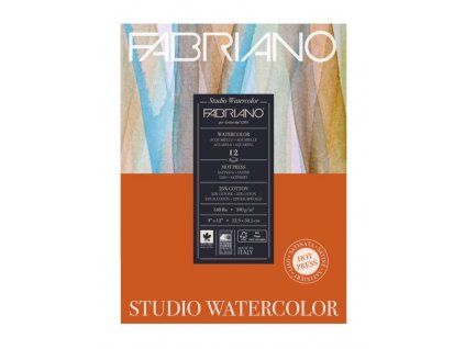 Akvarelový papír Fabriano Studio Watercolour Hot Press 22,9x30,5 cm, 300 g, blok 50 listů