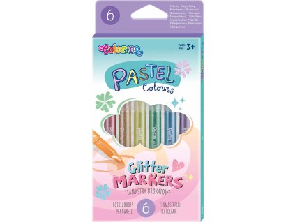 Colorino pastelové glitrové fixy, sada 6 barev