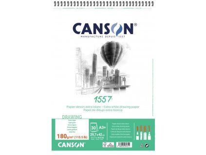 Canson 1557 kroužkový blok A5+, 180 g/m?, 30 listů, bílý nekyselý papír