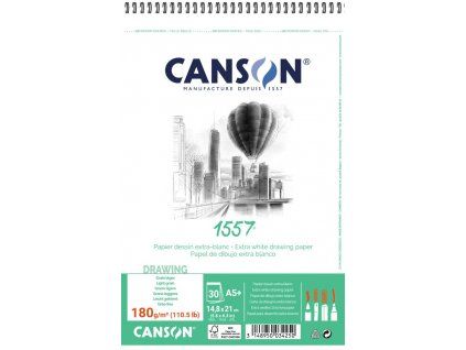 Canson 1557 kroužkový blok 180g, formát A3+, 30 listů nekyselého papíru z alfa celulózy
