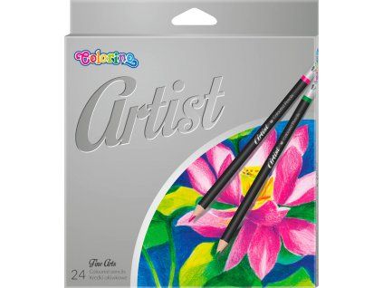 Colorino Artist prémiové pastelky, sada 24 barev v kovovém pouzdře pro výtvarníky