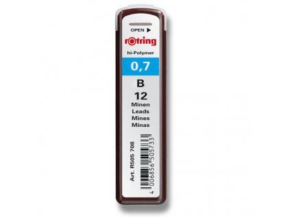 Rotring TIKKY tuhy do mikrotužky 0,7 mm, tvrdost B, 12 ks v krabičce