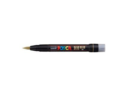 Uni POSCA PCF-350 akrylový fix se štětcovým hrotem 1-8 mm, barva zlatá