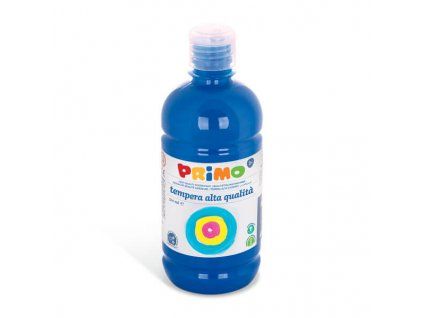 Tempera PRIMO Alta 500 ml, odstín modrá cyan v recyklovatelné lahvičce s dávkovačem