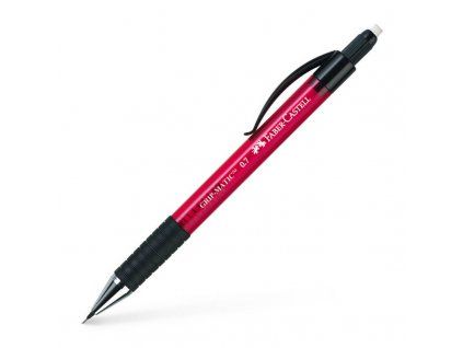 Mechanická mikrotužka Faber-Castell GRIP Matic 0,7 mm, transparentní červené tělo