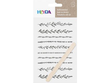 Heyda propisot černý 10x19 cm, aršík s motivy borduR, suché obtisky
