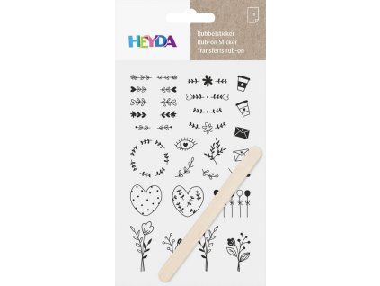 Heyda propisot černý 10x19 cm s ornamentálními motivy, suché obtisky na papír i sklo