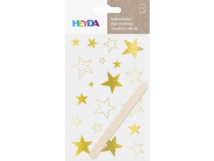 Heyda Propisot zlatý 10x19 cm, suchý obtisk s motivem hvězd na aršíku