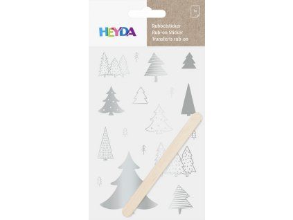 Heyda Propisot stříbrný 10x19 cm, motiv Stromy, suchý obtisk pro dekorování povrchů