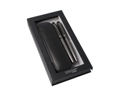 Online Eleganza Diamond Titan, set plnicího a kuličkového pera s koženým pouzdrem
