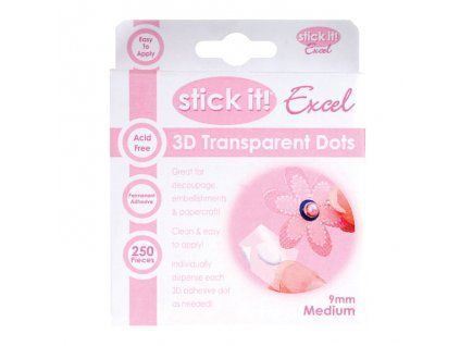 Docraft 3D transparentní oboustranně lepící gelové body, průměr 9 mm, 250 ks v balení