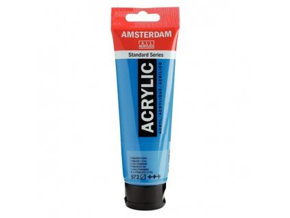 Royal Talens Amsterdam akrylová barva 120 ml, odstín 572 Primary Cyan, saténová úprava