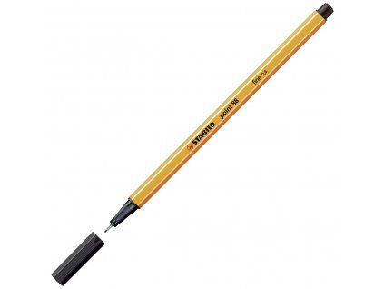 Liner Stabilo Point 88 Fine 0,4 mm černý, šestihranné plastové tělo s barevným víčkem