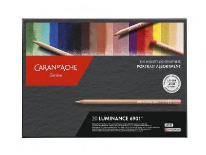 Caran D'ache Luminance Portrait Assortment 20 uměleckých pigmentových pastelek, sada 6901.920