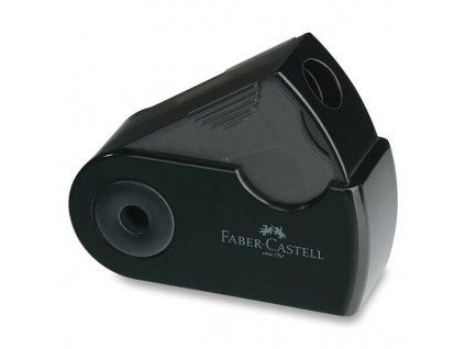 Faber-Castell Sleeve Mini černé jednootvorové ořezávátko se zásobníkem na odpad