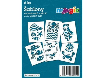 Papírové šablony Magic sada Y1 Mořský svět, 6 motivů pro kreativní tvoření