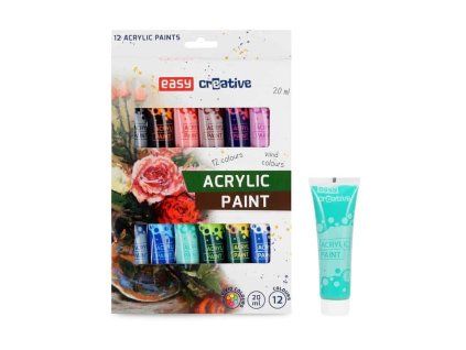 Easy Acrylic Paint sada 12 akrylových barev po 20 ml v plastových tubách pro začátečníky