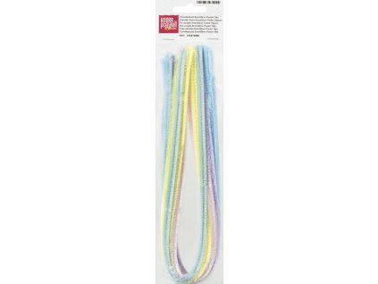 Heyda plyšové dráty pastelový mix, sada 10 ks, délka 50 cm, šířka 8 mm