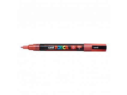 Uni Posca 3ML akrylový popisovač, třpytivý červený, šířka stopy 0,9 - 1,3 mm
