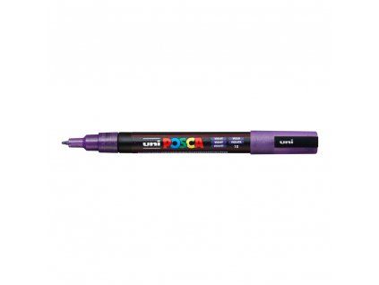 Akrylový popisovač Uni Posca 3ML, stopa 0,9 až 1,3 mm, třpytivá fialová barva odstín 12