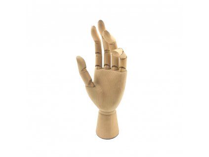 Dřevěný kloubový model levé ruky 25 cm pro kreslení a studium anatomie