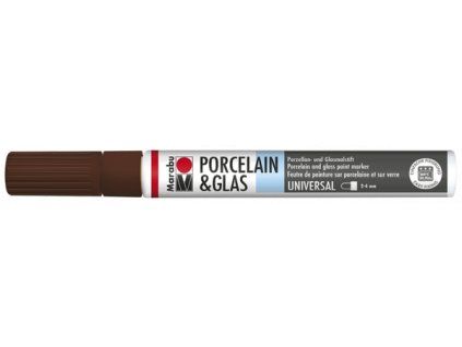 Marabu Porcelain Painter fix na porcelán, hrot 2-4 mm, hnědá barva