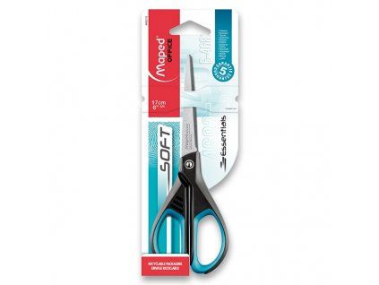 Nůžky Maped Essentials Soft 17 cm, nerezové nože, měkké ergonomické rukojeti