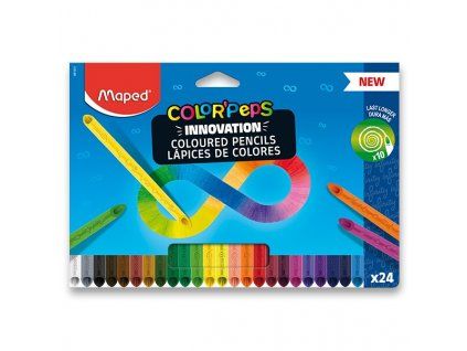Maped Color'Peps Infinity sada 24 bezdřevých pastelek trojbokého tvaru, patentovaný design