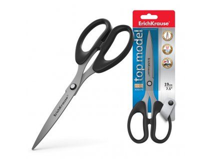 Nůžky ErichKrause Top Model 19 cm, nerezové břity s dvojitým ostřením, blistr