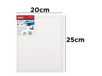 Artix Hobby bavlněné malířské plátno 20 x 25 cm, balení 6 kusů, bílý základ