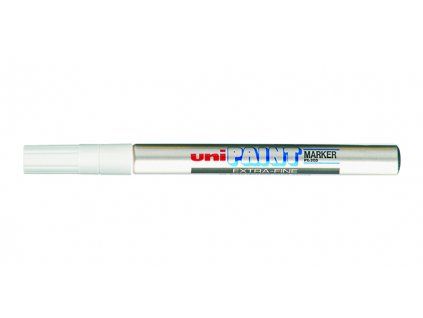 Uni PX-203 lakový popisovač 0,5 mm, olejová báze, stříbrná barva, tělo z hliníku