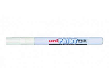 Uni PX-203 lakový popisovač 0,5 mm bílý, tělo z hliníku, olejová báze