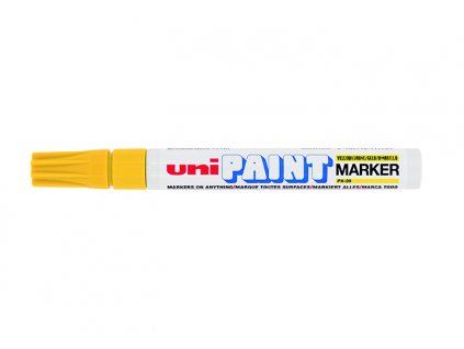 Uni PX-20 lakový popisovač s klínovým hrotem 2,2 až 2,8 mm, žlutá barva, hliníkové tělo